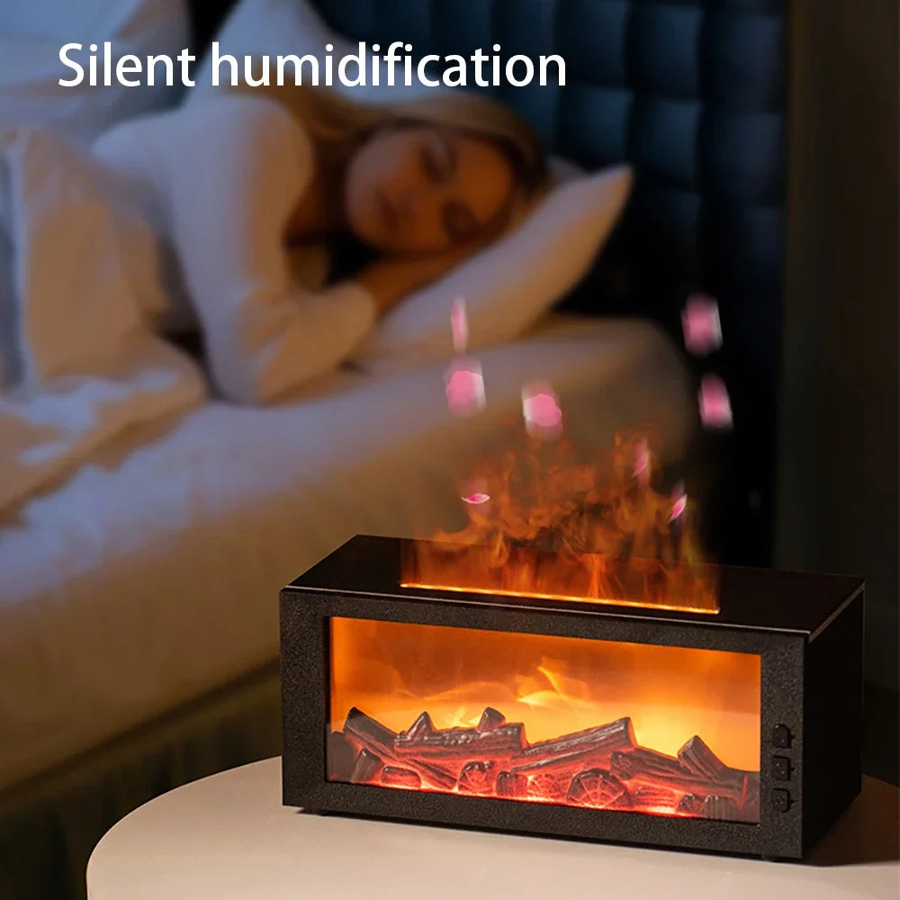 Premium Flame Fireplace Humidifier – 4-in-1 Aroma Diffuser