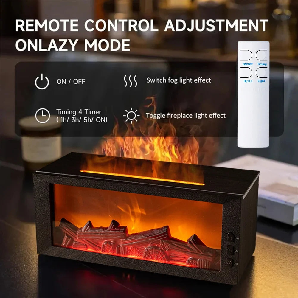 Premium Flame Fireplace Humidifier – 4-in-1 Aroma Diffuser